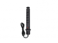 Modelo Faceado 6 tomadas NBR preto QTMOV