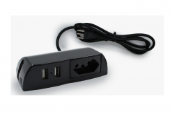 Sonic Duplo com uma tomada e 2 usbs na cor preta