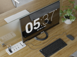 Régua Plug and Play 280 branca aplicada na mesa